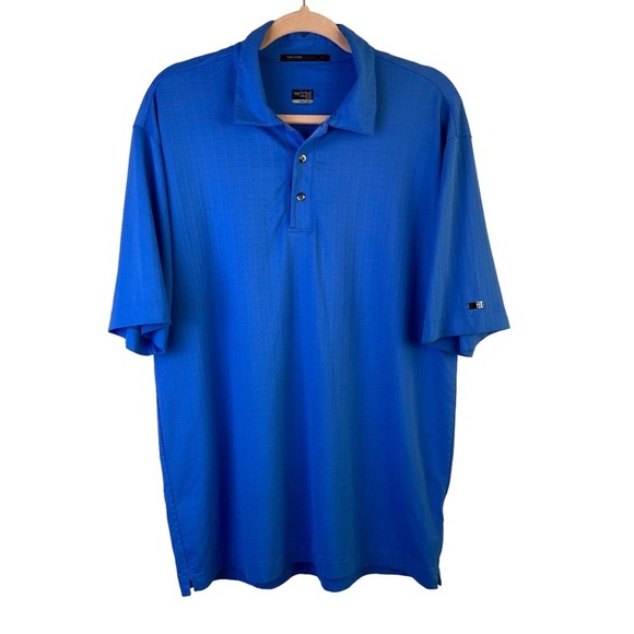 Nike Other - Nike Tiger Woods Collection Mens Blue Textured Golf Polo Shirt Size M 256465-475